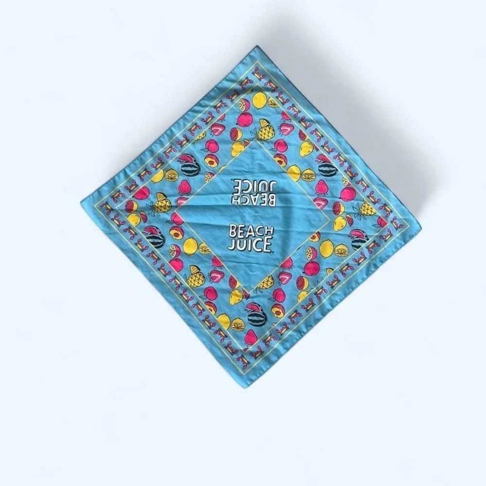 Blue fruit print beach bandana